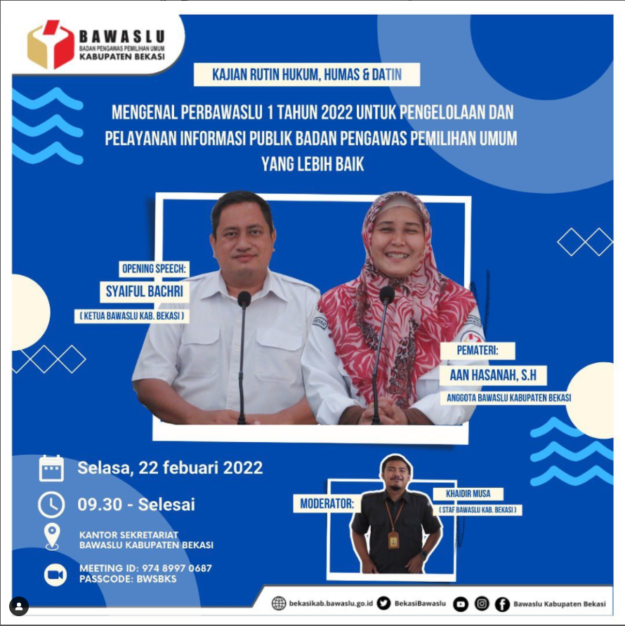 Tingkatkan Pengetahuan SDM Bawaslu Kab. Bekasi Rutin adakan Kajian.