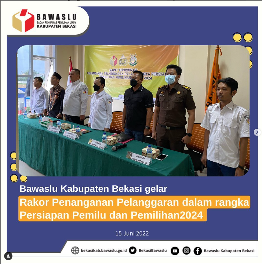 SINERGITAS BAWASLU DAN LEMBAGA PENEGAK HUKUM, DEMI CIPTAKAN PEMILU 2024 YANG BERSIH DAN BERINTEGRITAS