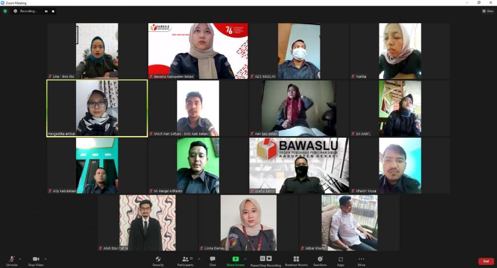 PPKM Berlanjut Bawaslu Kabupaten Bekasi Melaksanakan Apel Daring