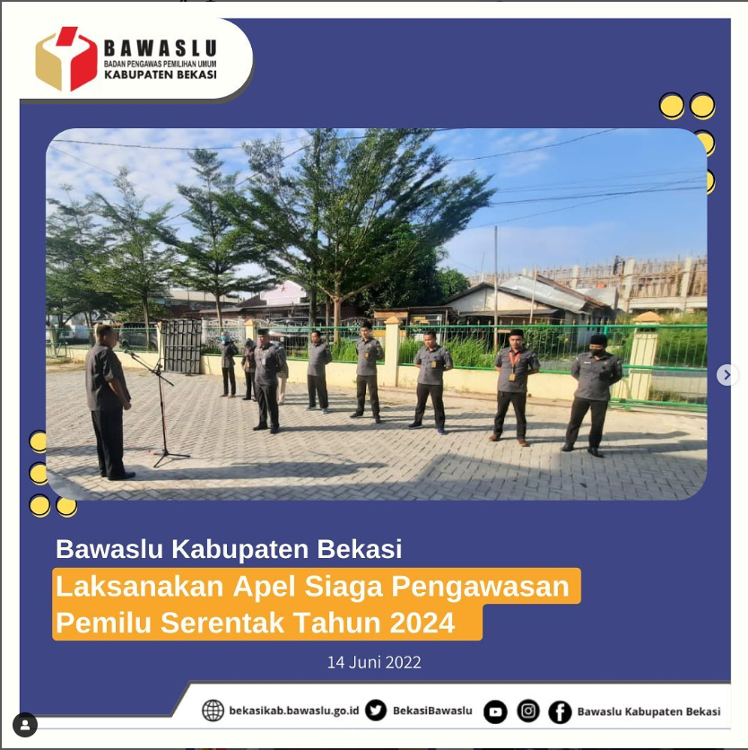 MENYONGSONG PEMILU 2024, BAWASLU KABUPATEN BEKASI GELAR APEL SIAGA PENGAWASAN SERENTAK
