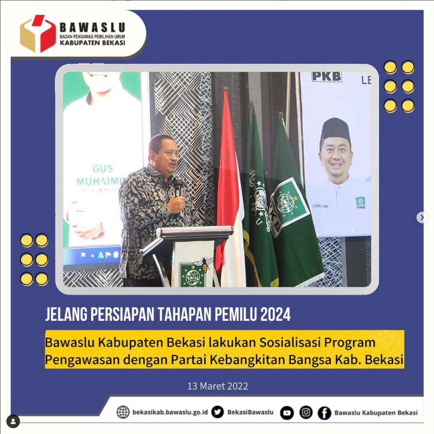 Bawaslu Kabupaten Bekasi lakukan sosialisasi program pengawasan dengan DPC Partai Kebangkitan Bangsa Kabupaten Bekasi
