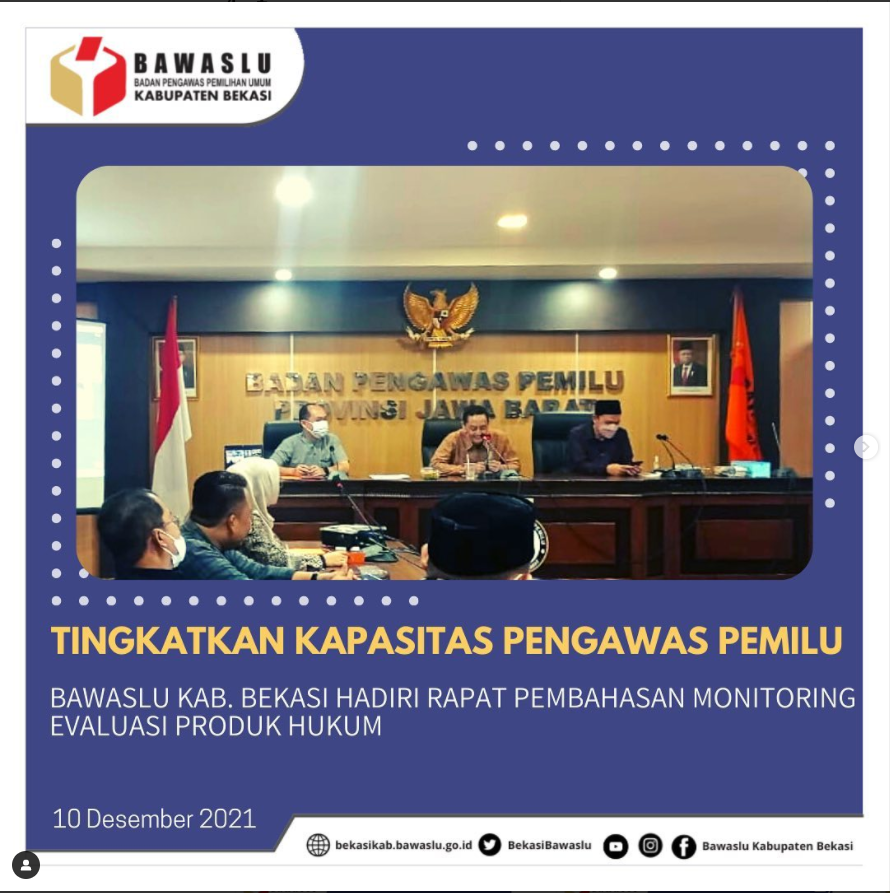 Tingkatkan Kapasitas Pengawas Pemilu, Bawaslu Jabar Gelar Rapat Pembahasan Monitoring Evaluasi Produk Hukum