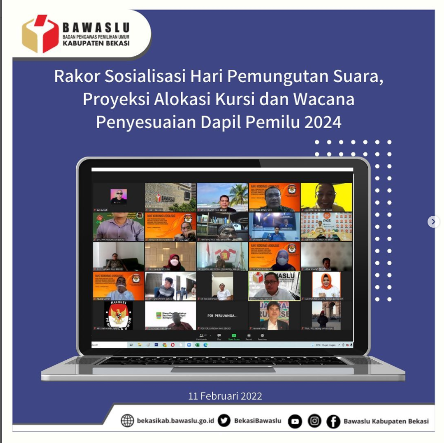 Rakor Sosialisasi Hari Pemungutan Suara, Proyeksi Alokasi Kursi dan Wacana Penyesuaian Dapil Pemilu 2024