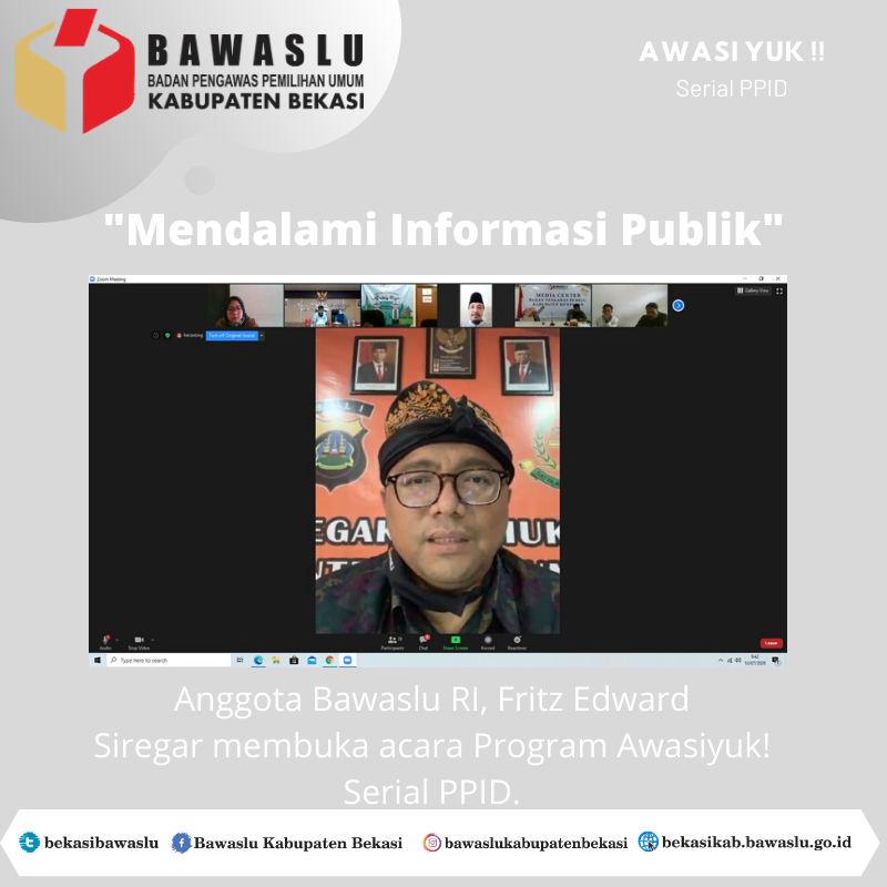 Mendalami Informasi Publik dalam Program Awasi yuk serial PPID Bawaslu