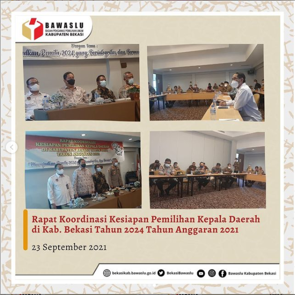  Rapat Koordinasi Kesiapan Pemilihan Kepala Darah dan Wakil Kepala Daerah di Kabupaten Bekasi Tahun Anggaran 2021