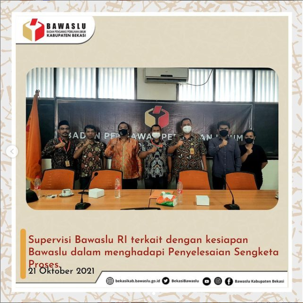 Evaluasi dan Supervisi Inventarisir Masukan Kesiapan Sarana dan Prasarana Penyelesaian Sengketa di Bawaslu Kabupaten Bekasi