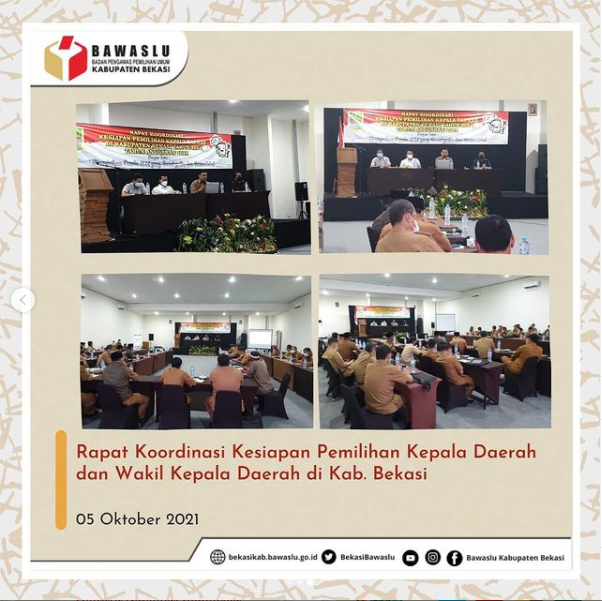 Rapat Koordinasi Kesiapan Pemilihan Kepala Daerah dan Wakil Kepala Daerah di Kab. Bekasi Tahun Anggaran 2021
