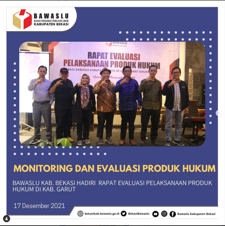 Monitoring dan Evaluasi Produk Hukum Bawaslu Kabupaten Bekasi  Ã¢â‚¬Å“Rapat Evaluasi Pelaksanaan Produk HukumÃ¢â‚¬Â