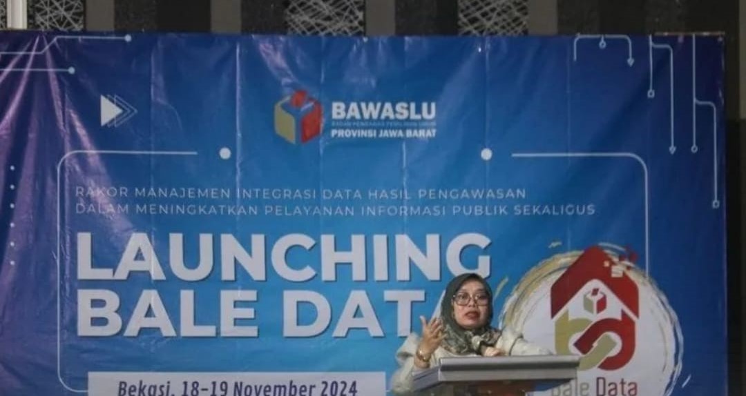 Sambutan Anggota Bawaslu Provinsi Jawa Barat, Hj. Nuryamah, pada Rapat Koordinasi Manajemen Integrasi Data Hasil Pengawasan Dalam Meningkatkan Pelanyanan Informasi Publik Sekaligus Launching Bale Data yang di gelar Bawaslu Jabar di Cikarang, Kabupaten Bekasi (18/11/2024).