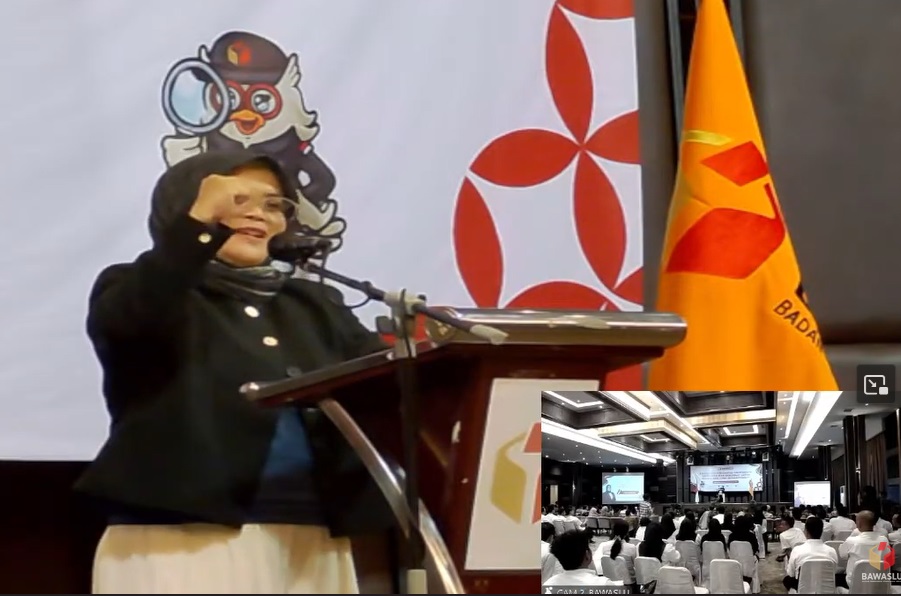 Live Youtube : Anggota Bawaslu Republik Indonesia, Lolly Suhenty saat memberikan sambutan pada Kick Off Program Pendidikan Pengawasan Partisipatif (P2P) untuk wilayah Sumatera Utara, Medan, Senin malam (7/7/2025).