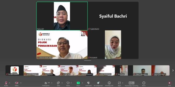 Screenshot Via Zoom Meeting Kegiatan Diskusi Pojok Pengawasan dengan tema Peran Forum Warga Pikeun Nguatkeun Pengawasan Partisipatif, pada Selasa (26/8/2025) .