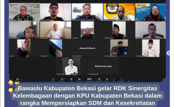 Sinergitas Kelembagaan dengan KPU Kabupaten Bekasi dalam rangka Mempersiapkan SDM dan Kesekretiatan menghadapi Pemilu 2024