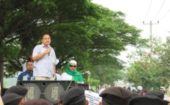 Aksi Damai Aliansi Masyarakat Bekasi untuk Pemilu JurDil di Bawaslu Kab. Bekasi