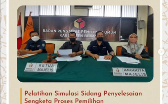 Lakukan Pelatihan sidang Adjudikasi Penyelesaian Sengketa, Bawaslu Kabupaten Bekasi siap untuk simulasi musyawarah penyelesaian sengketa