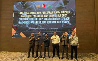 Bawaslu Kabupaten Bekasi hadiri Rapat Evaluasi Sentra Penegakkan Hukum Terpadu (Gakkumdu) dan Launching Sentra Penegakkan Hukum Terpadu (Gakkumdu) yang di gelar oleh Bawaslu Provinsi Jawa Barat di Bandung, Kamis (15/8/2024).