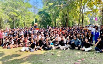Bawaslu Kabupaten Bekasi Ajak Gerakan Pramuka untuk ikut Awasi Pemilihan Serentak Tahun 2024, pada Kegiatan Raimuna Cabang Kabupaten Bekasi Tahun 2024 yang di gelar di Bumi Perkemahan Karang Kitri Desa Karang Mulya Kecamatan Bojongmangu Kabupaten Bekasi, Selasa (13/8/2024).