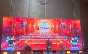 Rapat Koordinasi Nasional (Rakoornas) Data dan Informasi Bawaslu Tahun 2024 yang di gelar di Hotel Novotel Tangerang Banten pada tanggal 4 s.d 6 September 2024.
