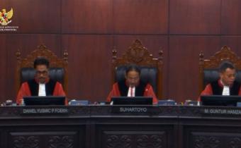 Hakim Konstitusi Suhartoyo pimpin Sidang Perkara PHPU Gubernur, Bupati dan Walikota (Panel Satu), Rabu (8/1/2025).