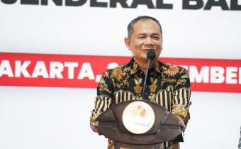 Sekertaris Jenderal Bawaslu Republik Indonesia periode 2023-2025 Ichsan Fuady dalam Ramah Tamah Serah Terima Jabatan dan Pisah Sambut Jabatan Tinggi Madya, di Kantor Bawaslu RI, Jakarta, Senin, (3/11/2025).